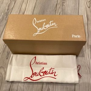 Authentic Christian Louboutin shoe box and dust bag.